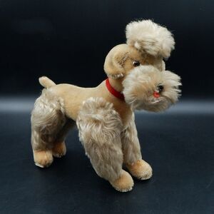 Steiff Snobby Tan Poodle Dog Mohair Jointed Plush Stuffed Animal 9 Inch